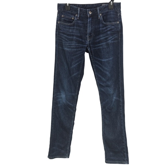 Bonobos Jeans Mens 30x33 Dark Wash Straight Leg 5-Pocket Whiskered Normcore - Picture 1 of 10